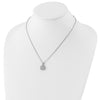 Sterling Shimmer Sterling Silver Rhodium-plated 16 inch 49 Stone Square CZ Necklace with 2 inch extender