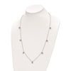 Sterling Shimmer Sterling Silver Rhodium-plated 28 inch 49 Stone 7 Flower Stations CZ Necklace