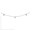 Sterling Shimmer Sterling Silver Rhodium-plated 28 inch 49 Stone 7 Flower Stations CZ Necklace