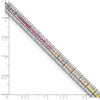 Prizma Sterling Silver Rhodium-plated 7.25 inch Channel-Set White and Colorful and White CZ Bracelet