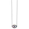 Prizma Sterling Silver Rhodium-plated 16 inch Colorful CZ Evil Eye Necklace with 2 inch Extender