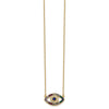 Prizma Sterling Silver Gold-tone 14K Flash Gold-plated 16 inch Colorful CZ Evil Eye Necklace with 2 inch Extender