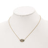 Prizma Sterling Silver Gold-tone 14K Flash Gold-plated 16 inch Colorful CZ Evil Eye Necklace with 2 inch Extender