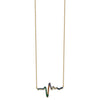 Prizma Sterling Silver Gold-tone 14K Flash Gold-plated 18 inch Colorful CZ Heartbeat Necklace with 1 inch Extender