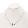 Prizma Sterling Silver Gold-tone 14K Flash Gold-plated 18 inch Colorful CZ Heartbeat Necklace with 1 inch Extender