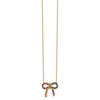 Prizma Sterling Silver Gold-tone 14K Flash Gold-plated 16 inch Colorful CZ Bow Necklace with 2 inch Extender