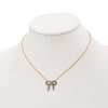 Prizma Sterling Silver Gold-tone 14K Flash Gold-plated 16 inch Colorful CZ Bow Necklace with 2 inch Extender