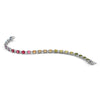 Prizma Sterling Silver Rhodium-plated 7.5 inch White and Colorful Round CZ Bracelet