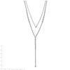 Sterling Shimmer Sterling Silver Rhodium-plated Adjustable up to 29 inches 50 Stone CZ 2 Strand Layer Y-Drop Necklace