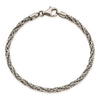 Sterling Silver Antiqued Polished 3.5mm Twisted Rope 8 inch Bracelet