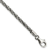 Sterling Silver Antiqued Polished 3.5mm Twisted Rope 8 inch Bracelet