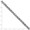 Sterling Silver Mens Antiqued Brush Byzantine/Box Link Bracelet