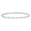 Sterling Silver Rhodium-plated Polished CZ Anklet