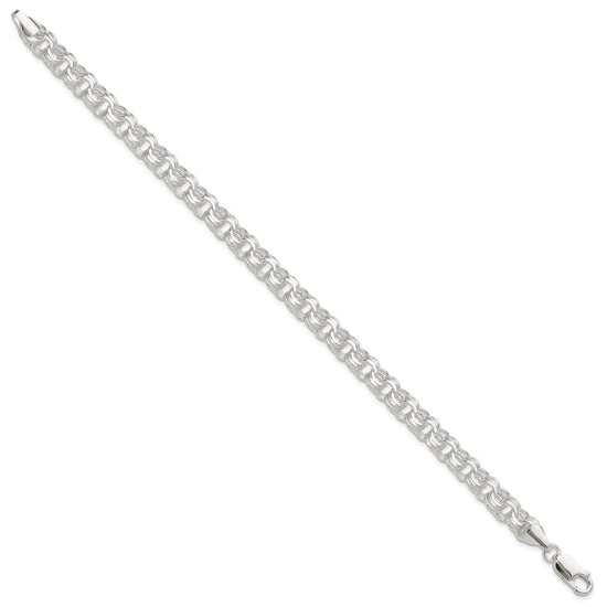 Sterling Silver Polished 7.25mm Triple Rolo Charm Bracelet