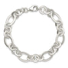 Sterling Silver Fancy Oval and Round Link Bracelet