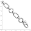 Sterling Silver Rhodium-plated Hammered Geometric w/.5in Ext Bracelet