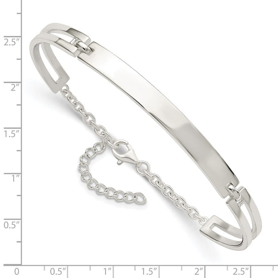 Sterling Silver Polished w/1.25 in ext. Bracelet