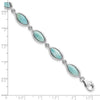 Sterling Silver RH-plated Polished Marquise Shape Larimar 7.5in Bracelet