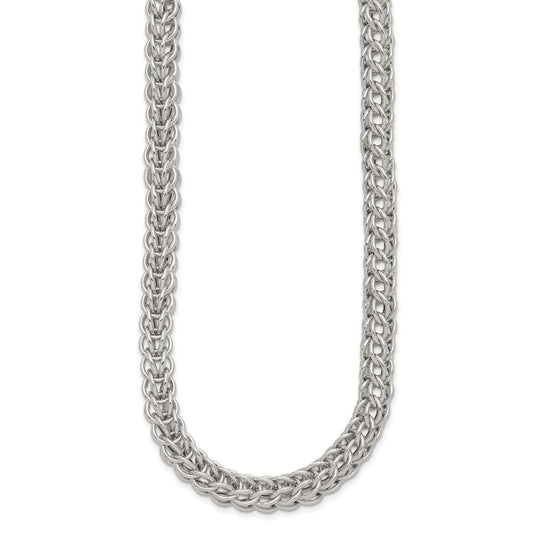 Sterling Silver Polished Fancy Circle Link 18.5in Necklace