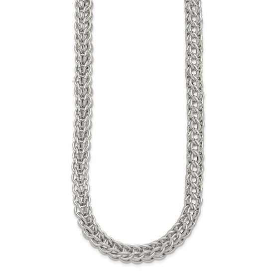 Sterling Silver Polished Fancy Circle Link 18.5in Necklace