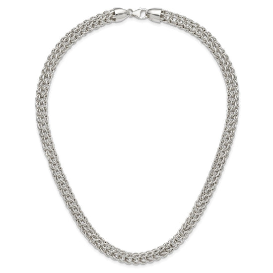 Sterling Silver Polished Fancy Circle Link 18.5in Necklace