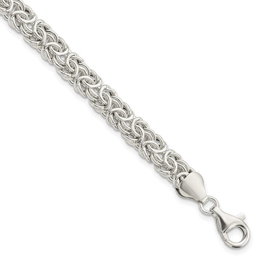 Sterling Silver Polished Byzantine Link Bracelet