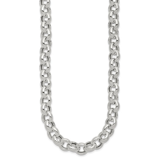 Sterling Silver Polished Fancy Link Necklace