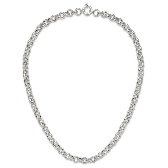 Sterling Silver Polished Fancy Link Necklace