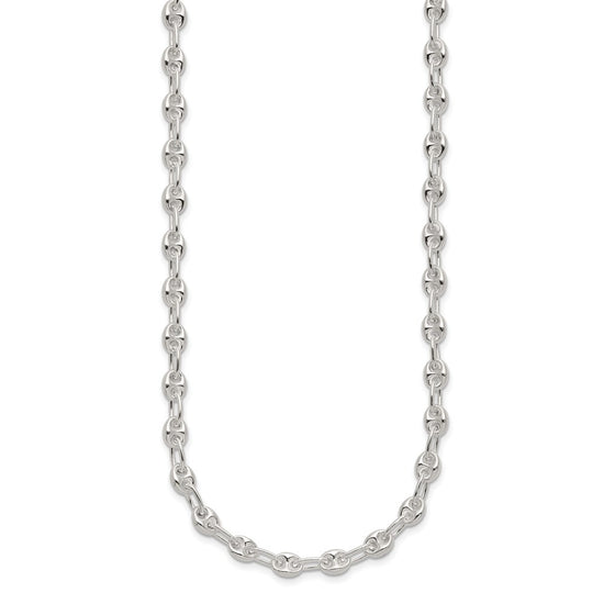 Sterling Silver Polished Fancy Link Necklace