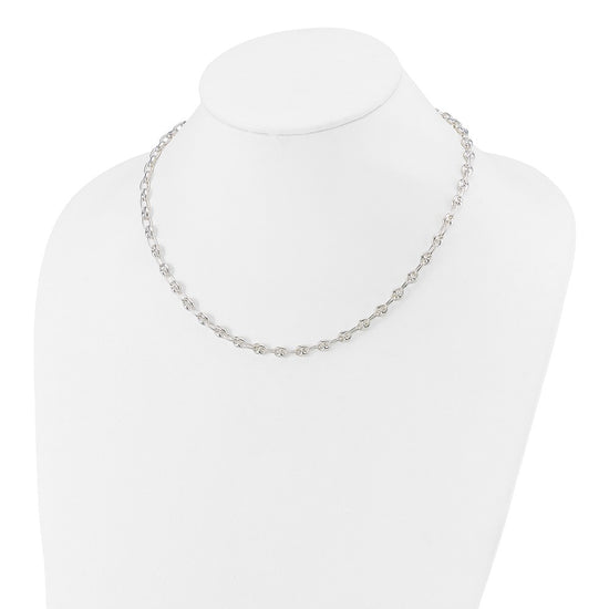 Sterling Silver Polished Fancy Link Necklace