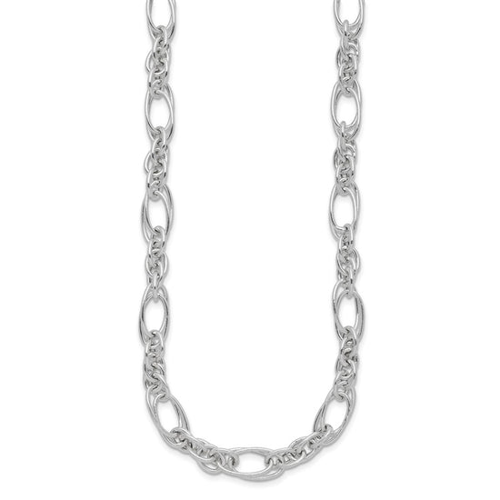Sterling Silver Polished Fancy Link 18in Necklace