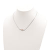 Sterling Silver RH-plate Rose Gold-plated Diamond Bar 16.5in w/1in ext Neck