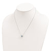 Sterling Silver Rhodium-plated Square Blue Topaz w/2 in ext. Necklace
