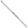 Sterling Silver Rhodium-plated Enameled Cross on Bar Men's 8in Bracelet