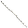 Sterling Silver Polished Box Chain ID Bracelet