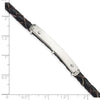 Sterling Silver Genuine Leather ID 8in Toggle Bracelet