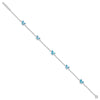 Sterling Silver Rhodium-plated Blue Created Opal Butterflies 9 inch Plus 0.5 inch Extender -Total 9.5 inch Anklet