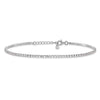Sterling Silver Rhodium-plated 2mm CZ 9 inch Plus 1 inch Extender Total 10 inch Anklet