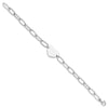 Sterling Silver Rhodium-plated Heart Open Link 7.25in Bracelet
