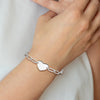 Sterling Silver Rhodium-plated Heart Open Link 7.25in Bracelet
