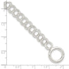 Sterling Silver Polished Double Link 7in Charm Bracelet