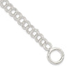 Sterling Silver Polished Double Link 8in Charm Bracelet
