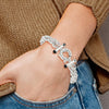 Sterling Silver Polished Black Onyx Rounded Byzantine Chain Bracelet