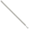 Sterling Silver Rhodium-plated 8mm Beaded 7.5in Bracelet