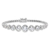 Sterling Silver Rhodium-plated Polished Graduated CZ Bracelet