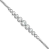Sterling Silver Rhodium-plated Polished Graduated CZ Bracelet