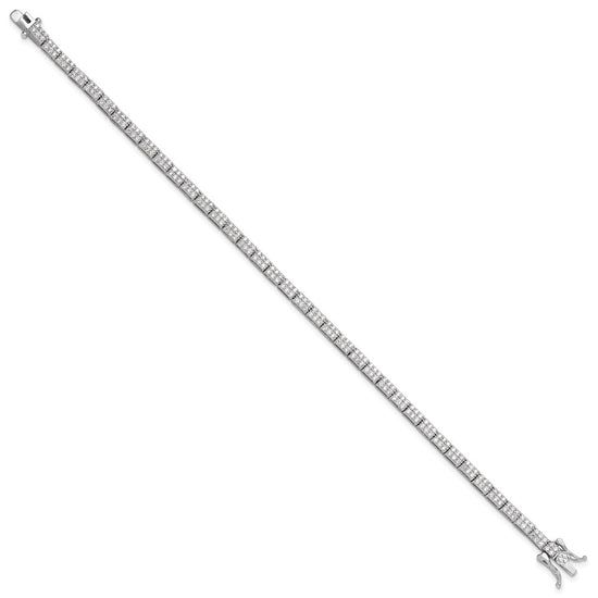 Sterling Silver Rhodium-plated Micro Pave CZ 7.5in Bracelet