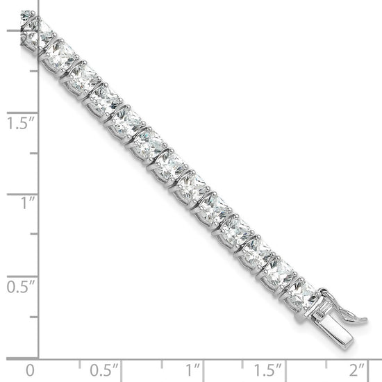 Sterling Silver Rhodium-plated Polished CZ Tennis Bracelet