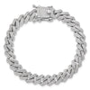 Sterling Silver Rhodium-plated Micro Pav‚ CZ Monaco Link 7.5in Bracelet