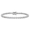 Sterling Silver Rhodium-plated Round/Marquise Pattern CZ 7.5in Bracelet
